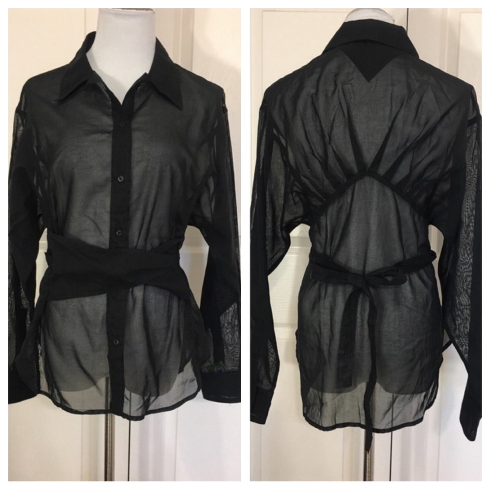New Jean Atelier sheer black top